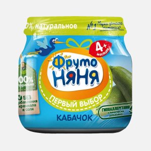 Пюре ФрутоНяня овощное Кабачок с 4мес ст/б 80г