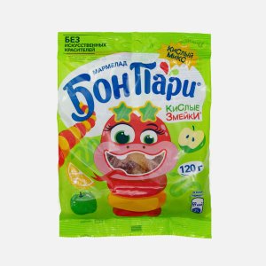 Мармелад жевательный Бон Пари Кислые Змейки пл/уп 120г