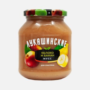 Мусс Лукашинские Нежный яблочно-банановый 370г