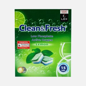 Таблетки Клин энд Фреш д/посуд машин Олл ин 1 15шт к/к 300г