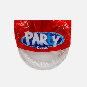 Тарелка Паклан пластиковая из ПС белая 170мм 6шт Парти Классик