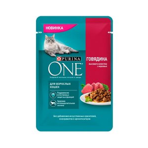 Корм Пурина Ван Говядина с морковью д/взрослых кошек пауч 75г