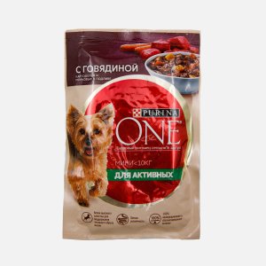 Корм Пурина Ван Для активных мини говяд/карт/морк в подливе 85г