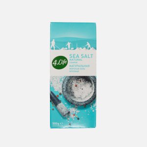 Соль 4Лайф морская натуральная крупная в/с помол №2 к/к 500г