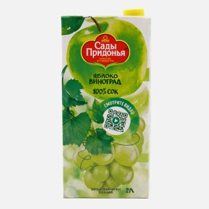 Сок Сады Придонья Яблочно-виноград освет восстановленный т/п 2л