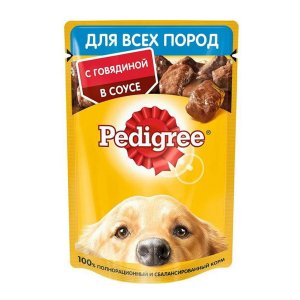 Корм Педигри с говядиной в соусе пауч 85г