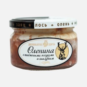 Оленина Деликатес Дичь томлёная с таёжными ягодами и шалфеем 220г