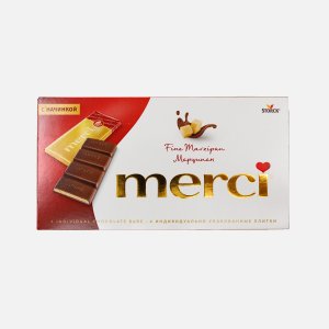 Шоколад Мерси темный с начинкой из марципана 38% 112г