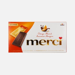 Шоколад Мерси горький с соком апельсина/кусоч миндаля 100г