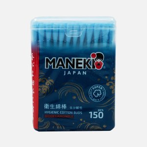 Палочки ватные Манеки Океан гигиен голубые пл/уп 150шт