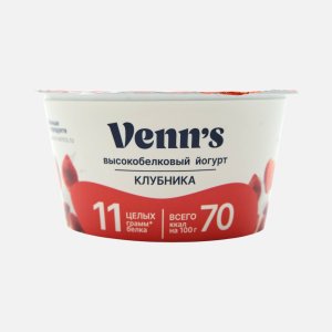 Йогурт Веннс Греческий с клубникой обезжиренный 0.1% 130г