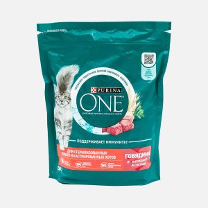 Корм Пурина Ван д/стерлизов кошек с говядиной и пшеницей 750г