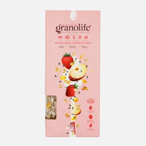 Мюсли Гранолайф Клубника и семена чиа к/к 400г
