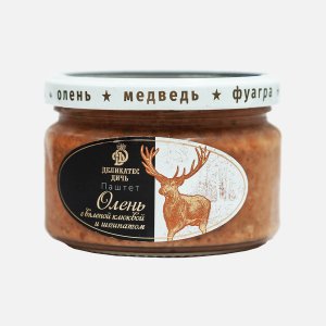 Паштет Деликатес Дичь из оленины с вяленой клюквой и шпинатом 200г