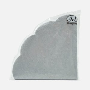 Салфетки Арт букет Рондо Барокко серебро d32см бум 33*33см 3сл 12л