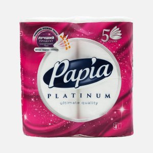 Бумага туалетная Папиа Пур Софт/Платинум белая 5сл 4рул