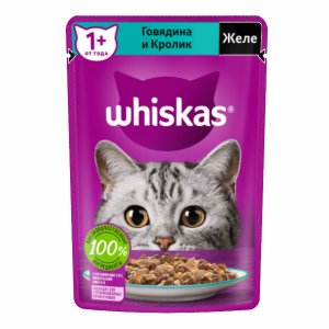 Корм Вискас Говядина/кролик желе пауч 75г
