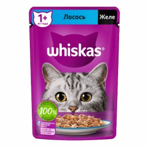 Корм Вискас Лосось желе пауч 75г