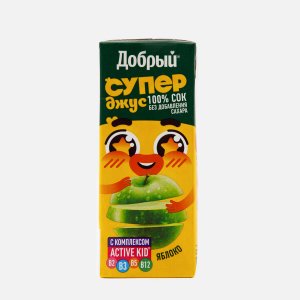 Сок Добрый Супер Джус Яблоко Актив кид т/п 0,2л