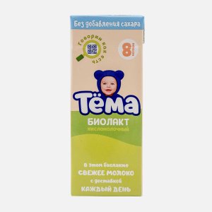 Продукт к/м Тёма Биолакт без сахара с 8мес 3.4% т/п 206г