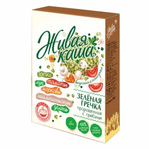 Живая каша Вита Фэмили Зеленая гречка с грибами к/к 300г