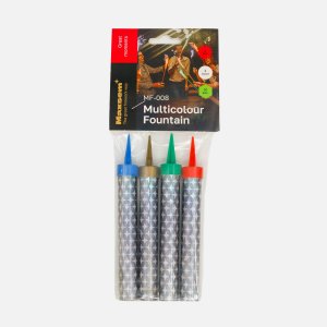 Набор тортовых свечей Фонтаны 10см Радужное пламя 4шт 5258626