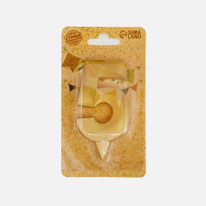 Свечи Грань цифра 5 золотой металлик 5928489