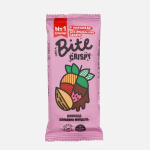 Батончик Бите Криспи веган Шоколад/Клубника/Миндаль 45г