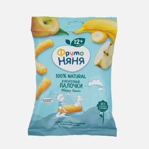 Палочки ФрутоНяня Кукурузные яблоко/банан с 12мес 20г