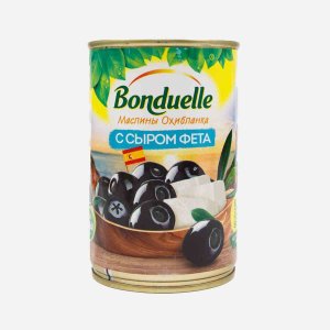 Маслины Бондюэль Охибланка с сыром Фета ж/б 314мл