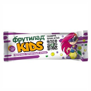 Батончик Фрутилад Кидс яблочно- черничный краш без сахара 25г