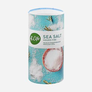 Соль 4Лайф морская йодированная мелкая в/с помол №0 пл/б 500г