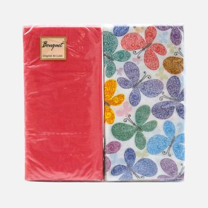 Салфетки БукетОригиналЛюкс Романтич бабочки Микс кр бум 17х17 2сл20лис