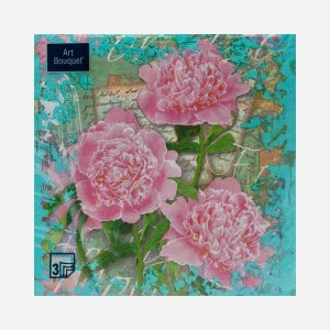 Салфетки Арт Букет Пионы бум 33*33 3сл 20 лист