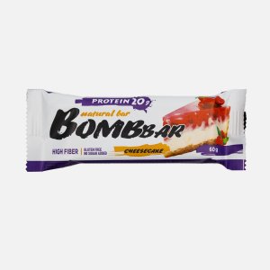 Батончик Бомббар Малиновый чизкейк неглазиров протеин 60г