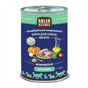 Корм Солид Натура Холистик д/собак Кролик ж/б 340г