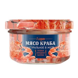 Мясо краба Путина камчатского натуральное в желе ст/б 160г