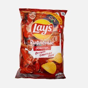 Чипсы Лэйс Рифленые со вкусом лобстера пл/уп 140г