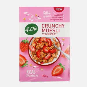 Мюсли 4Лайф хрустящие с клубникой к/к 350г