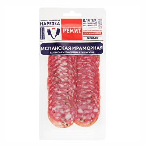Колбаса Ремит Испанская мраморная с/к нарезка в/у 70г