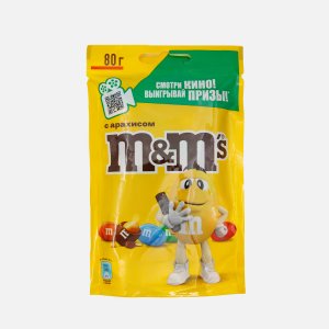 Драже М&Мs с арахисом и молочным шоколадом пл/уп 80г