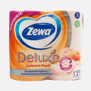 Бумага туалетная Зева Делюкс Персик 3сл 4 рулона