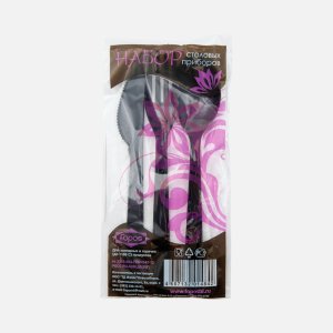 Набор столовых приборов Премиум №18 лож стол/вилка/нож/салфет 20х10х1см