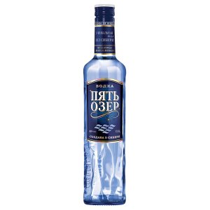 Водка Пять Озер 40% ст/б 0,5л 