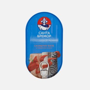 Скумбрия Санта Бремор филе в томатном соусе ж/б/ключ 175г