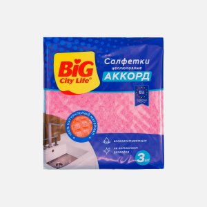 Салфетки Биг Сити целлюлозные Аккорд 18см 3шт