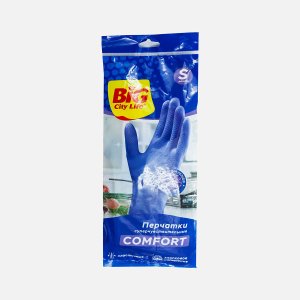 Перчатки Биг Сити суперчувствит фиолетовые S латек 13см