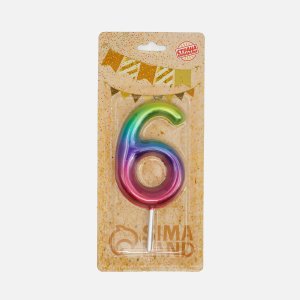 Свеча Страна Карнавалия д/торта цифра 6 9см 5311073