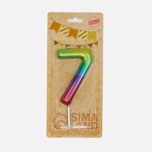 Свеча д/торта Акварель цифра 7 9см гигант 5311074