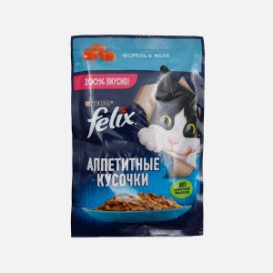 Корм Феликс Аппетитные кусочки форель в желе пауч 75г